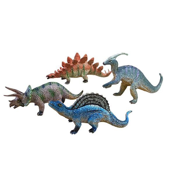 Vintage AAA Dinosaur 7" Lot of 4 PVC Animals Homeschool Science Kids Toy Display - Picture 3 of 6